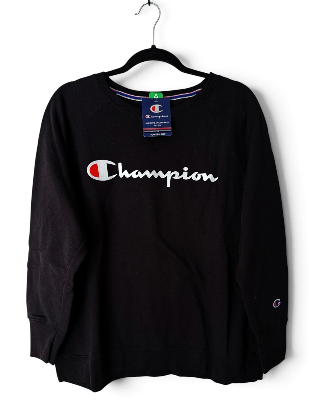 Champion PowerBlend Midweight Fleece Sweatshirt Women's Plus 1X Black NWT - Picture 3 of 11